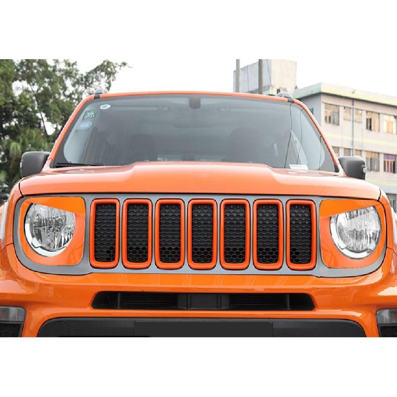 Вставка-накладка на переднюю решетку, кольцо для Jeep Renegade 2022 Racing Grills, защита фар, внешняя защита