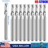 10Pcs CNC Router Bit 1/8inch Shank Spiral Engraving Milling Cutter Single Flute End Mill Set For Acrylic PVC Solid Wood Bit