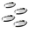 1 шт. Эллиптический диск практичная тарелка десерт креативная обеденная тарелка простота глянцевый металлический поддон нержавеющая сталь