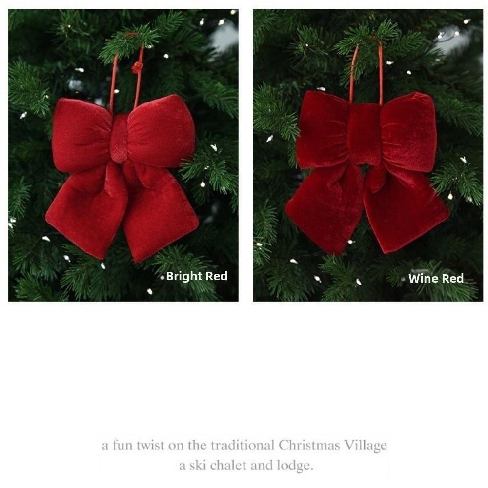 Винтажный Рождественский Красный Бант Подвеска Фланелевый Бант Подвеска для Подвешивания Рождественские Принадлежности для Вечеринки
