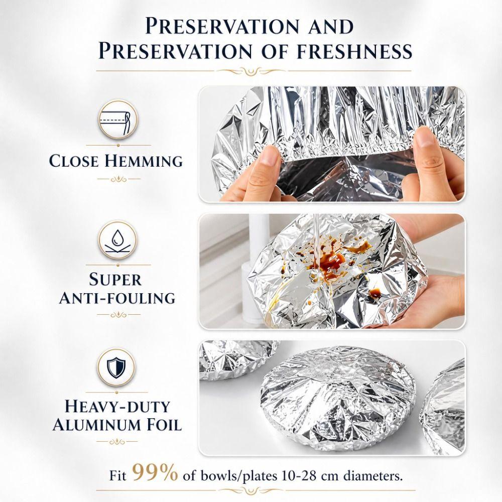10/20Pcs Reusable Aluminum Foil Covers Thickened Food Covers Food Storage Covers Kitchen Storage