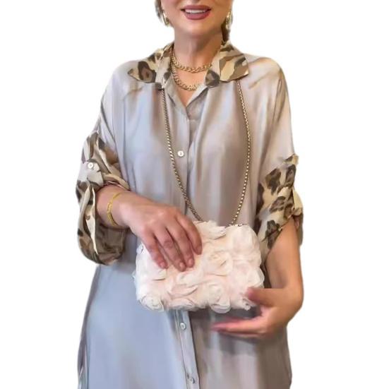 Платье макси Lady Spring с леопардовым принтом, длинными рукавами и запонкой, однобортное, винтажное, повседневное, с высокой талией