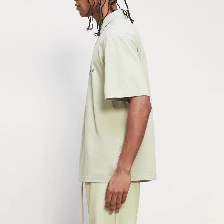 Fear of God Essentials Лето/Осень 2020 Поло с принтованным логотипом Прямого кроя Унисекс Топы Шалфейный FOG-FW20-307