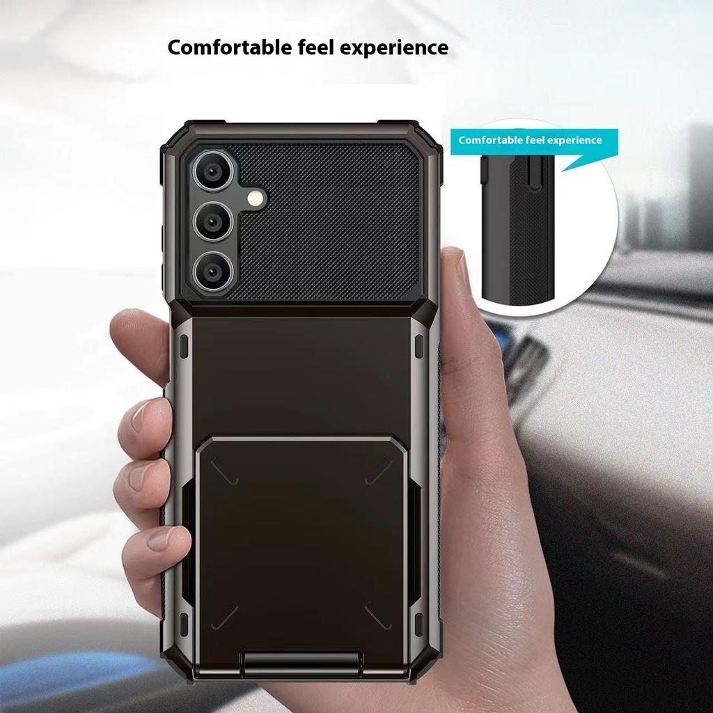 Чехол для Samsung Galaxy A56 5G PC+TPU Двухслойная Задняя Крышка для Телефона с Держателем для Карт