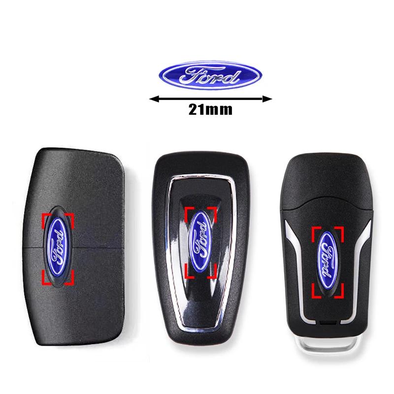3D Aluminium Car Remote Control Key Badge Emblem Stickers For Ford Fiesta Ranger Fusion Mondeo Mustang Transit Auto Accessories ZV5