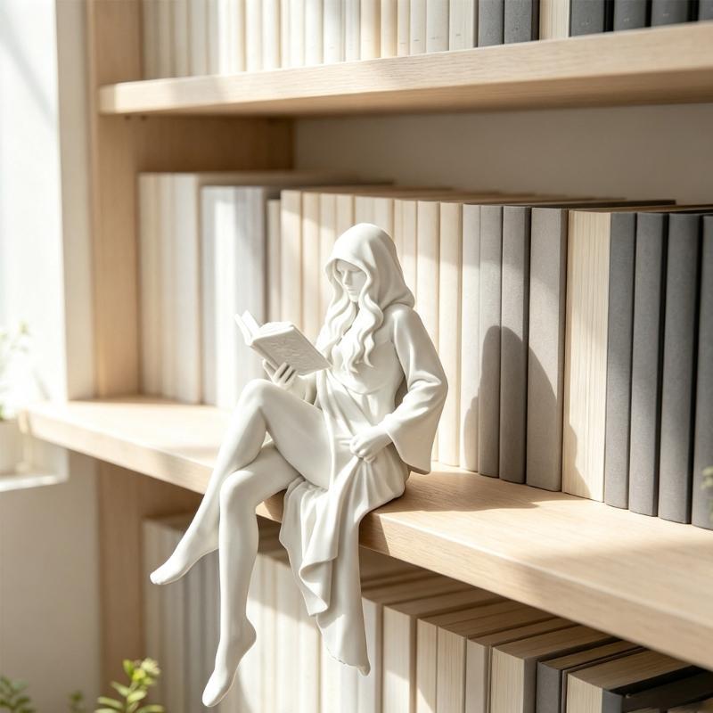 Статуэтки Девочка с книгой, Тема с капюшоном, 3D-печать, Фигурка для настольного дисплея, Книжной полки, Прикроватной тумбочки, Маленькое украшение для дома