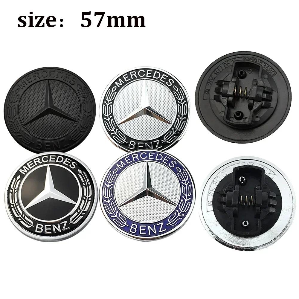 twsqj4 1pcs 57mm Car Front Hood Emblem Badge Bonnet Car Accessories For Mercedes Benz W204 W205 W212 W213 W221 W177 W246 GLA GLC CLA