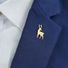 Classic Sika Deer Brooch for Men Stainless Steel Collar Pin for Everyday Use