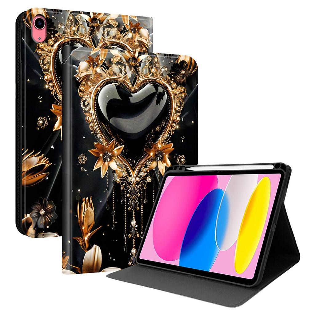 PU Leather Case For iPad (2025) / 10.9 (2022) Pattern Print Tablet Cover Stand with Pen Slot (Stylus Not Included)