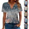 Women's T Shirt Tee Printed Short Sleeve Daily Weekend Fashion Basic V Neck Regular Top