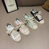 Sheepskin Version of Spanish Satin Canvas Shoes Women's Platform Heightening Casual Versatile Lace-up White Shoes Student Muffin Shoes