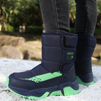 Зимние сапоги для мальчиков и девочек, нескользящие зимние сапоги из плюша и хлопка