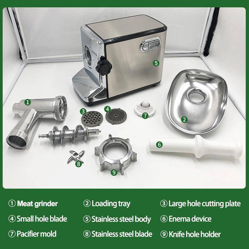 Электрическая мясорубка 220 В, мясорубка из нержавеющей стали, наполнитель для колбас, свинины, перца чили, говядины и чеснока, бытовая машина для измельчения