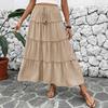 Женская эластичная юбка, летняя новая юбка-полубоди, повседневная юбка-зонтик с разрезом А-силуэта, длинная юбка