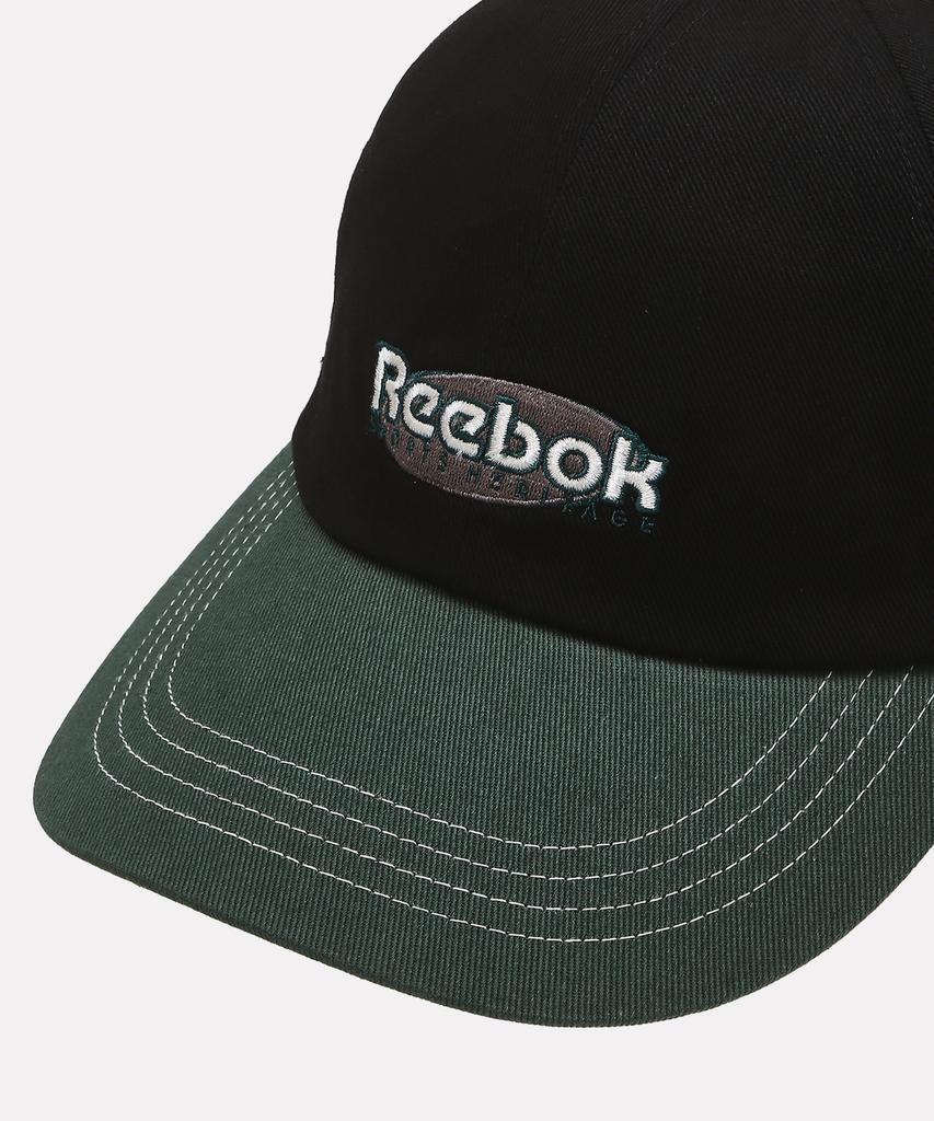 Reebok Двухцветная кепка с логотипом - Черная:зеленый