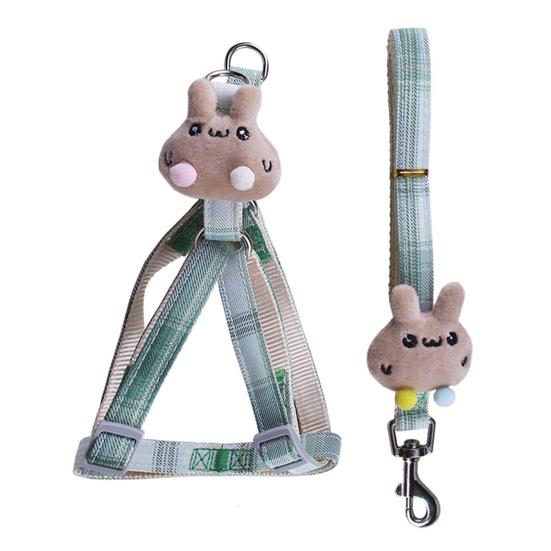 Dog Collar Breathable Adjustable Nylon Puppy Pet Walking Leash Harness Vest for Daily Use