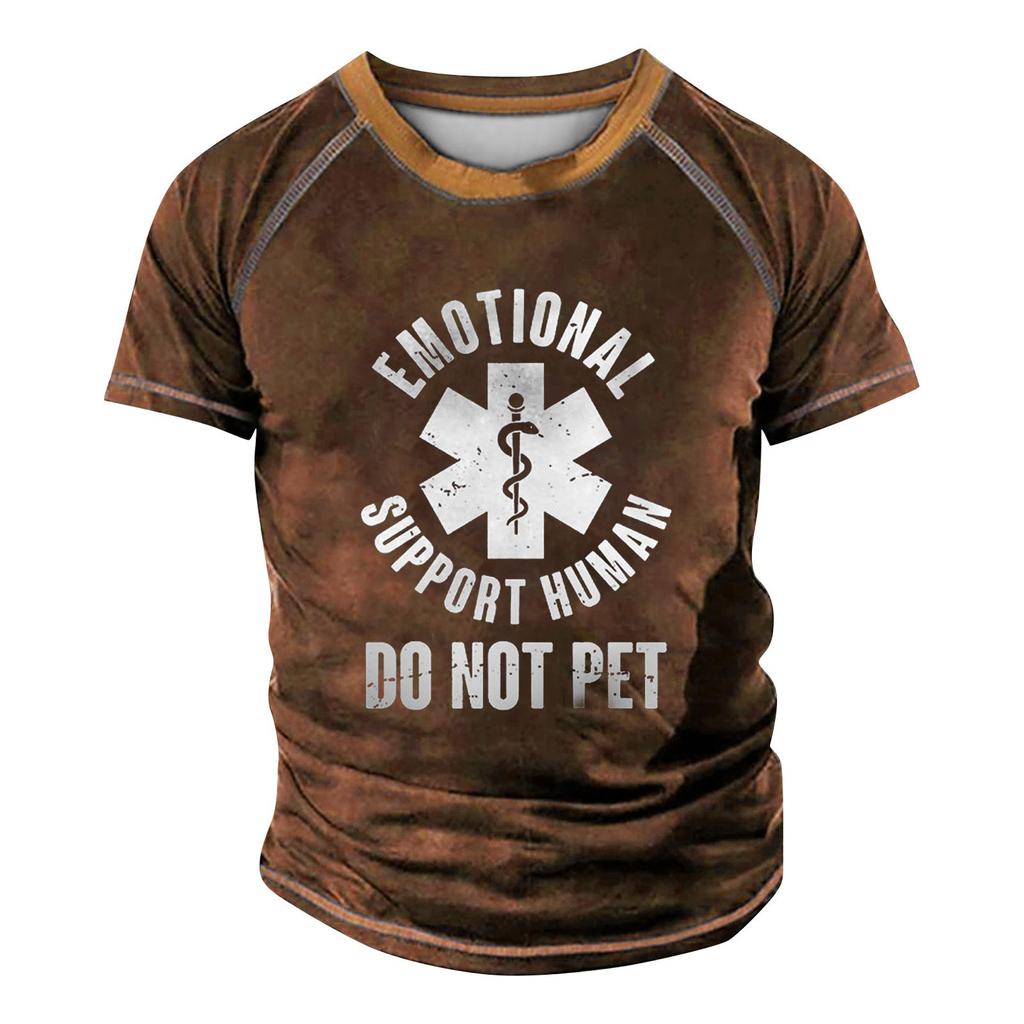 Мужская футболка реглан в стиле ретро с коротким рукавом и круглым вырезом с буквенным принтом, топы