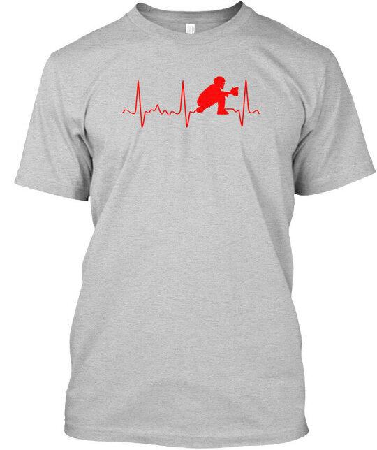Red Heartbeat Baseball Catcher Tshirt Size S To 5xl
