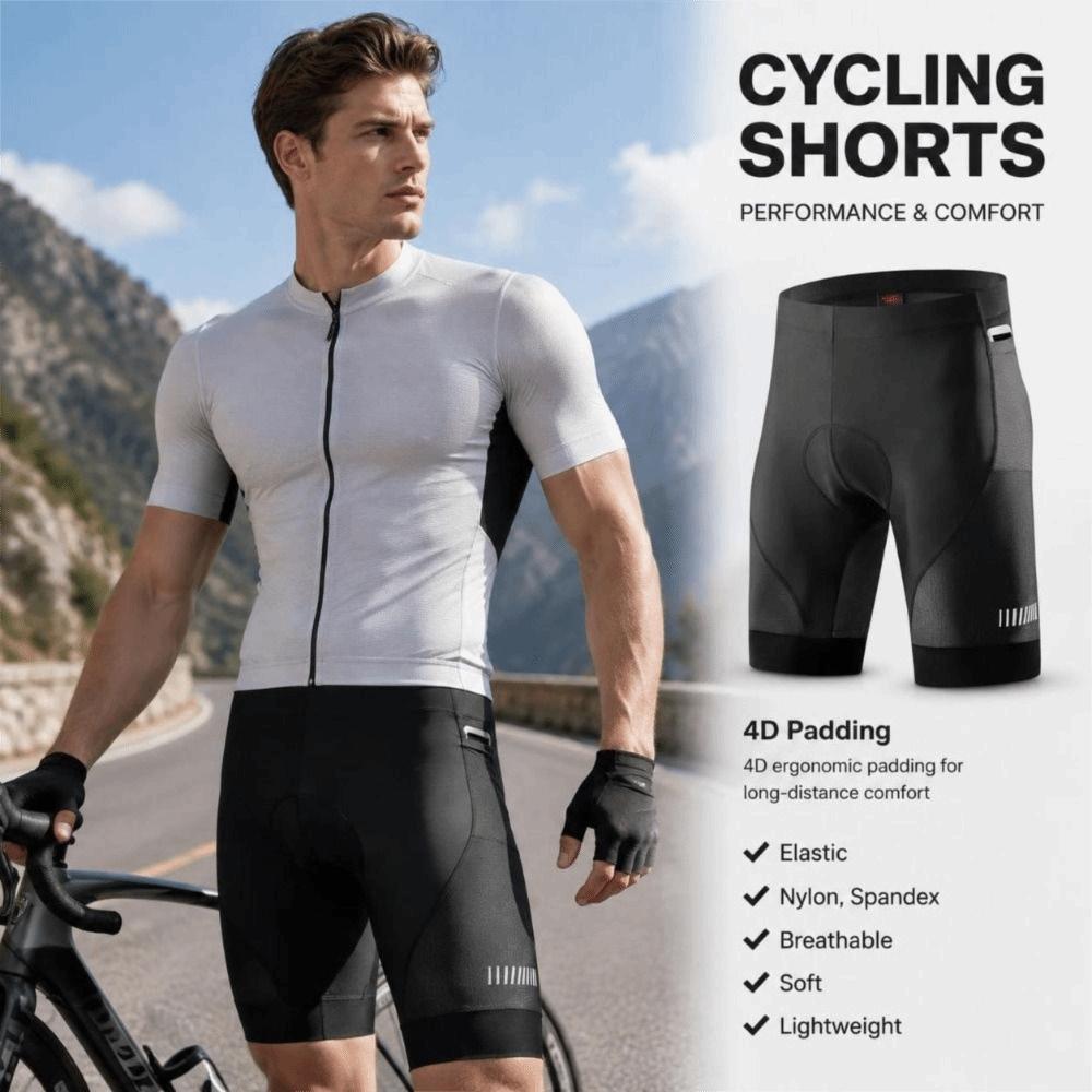 Nylon, Spandex Men Cycling Shorts Elastic Cycling Tights Durable Men Bike Shorts  mountain biking