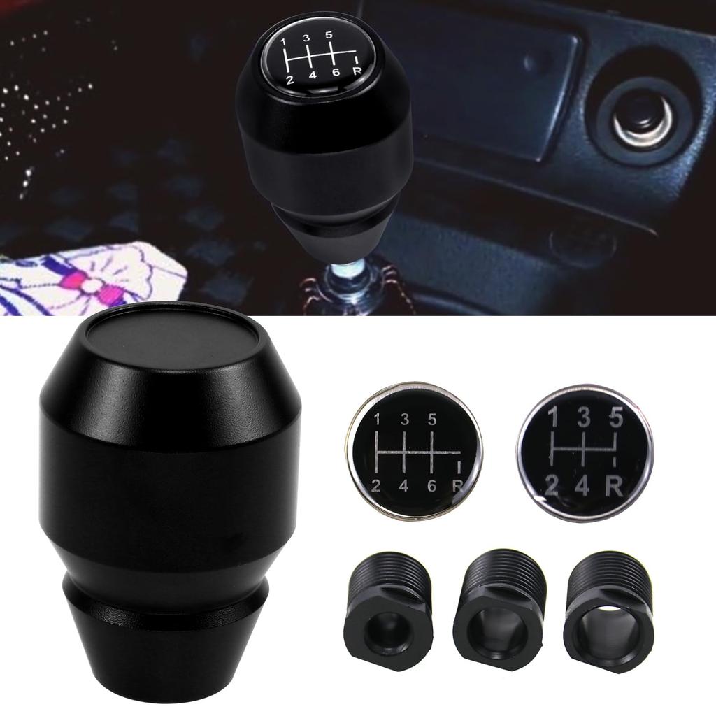 Jeyaic Universal Shift Knob for Manual Aluminum Shift Includes Shift Knob Conversion 49mm X Includes and Manual Transmission Shift Pattern Black