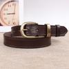 Уличный кемпинговый стиль Ретро Литературный и художественный стиль Нишевый дизайн Латунная пряжка-пинок Женский джинсовый ремень Ремень из коровьей кожи