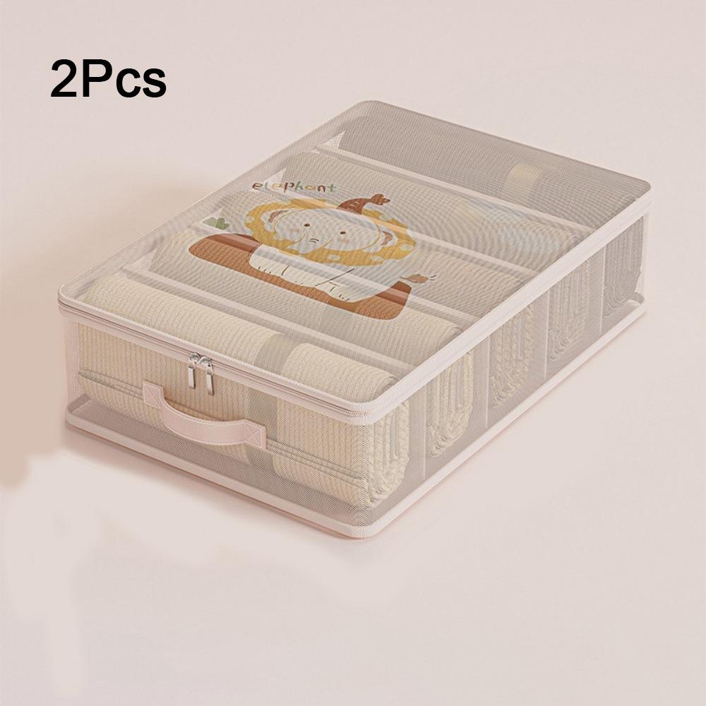 2Pcs Divided Clothes Quilt Storage Bag Large Capacity Moving Packing Bag Bed Sheet Organizer  Travel