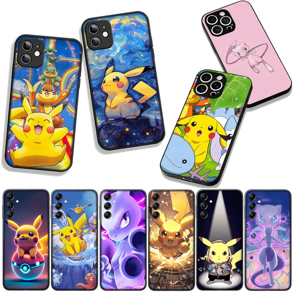 Mew Two Mewtwo P-Pokemons P-Pikachus for Motorola Moto Edge 70 60 Fusion 40 NEO Pro G56 G96 G71 G73 G52 G41 G42 G50 G51 Case