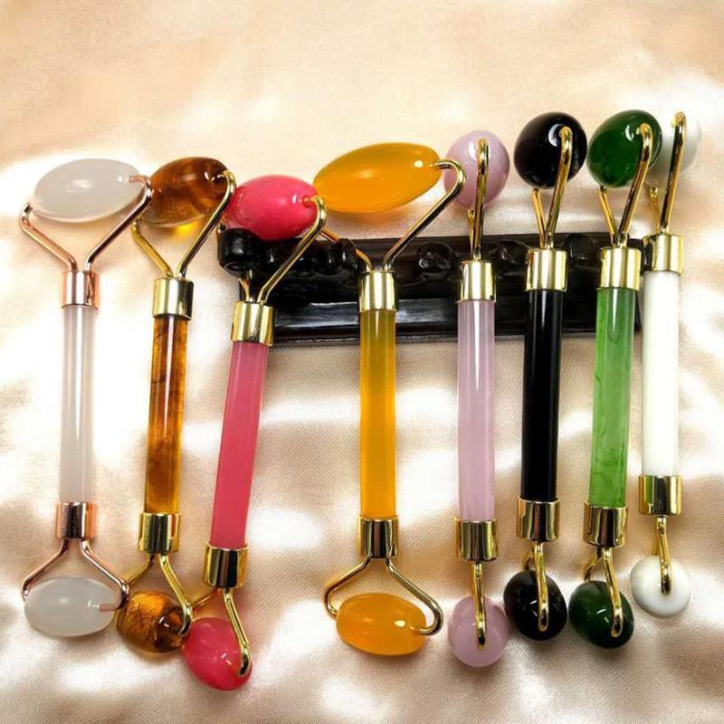 2 шт., роликовый массажер для лица, скребок Гуа Ша, набор для лифтинга лица, массажер для похудения, массажер для лица