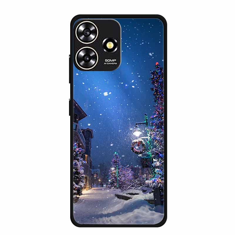 Christmas Phone Cases For ZTE Blade V50 Design 4G/ V50 Smart / A73 4G / Axon 50 Lite Cases Shockproof Silicone Soft Black Covers