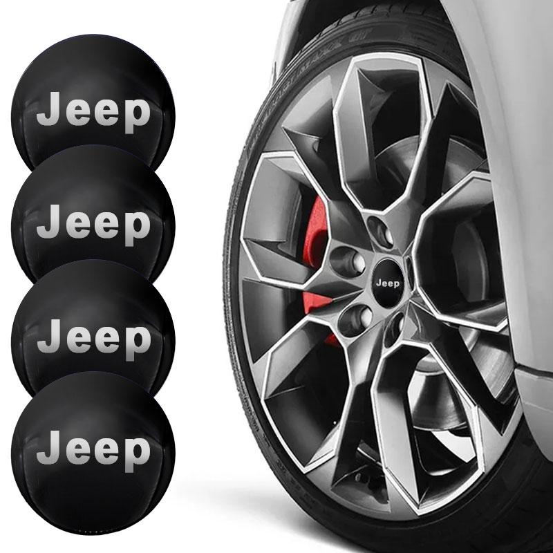 4Pcs Car Badge Hubcaps Hub Stickers Wheel Dust-proof Cover for Jeep Gladiator Grand Cherokee Compass Accessory Renegade Wrangler