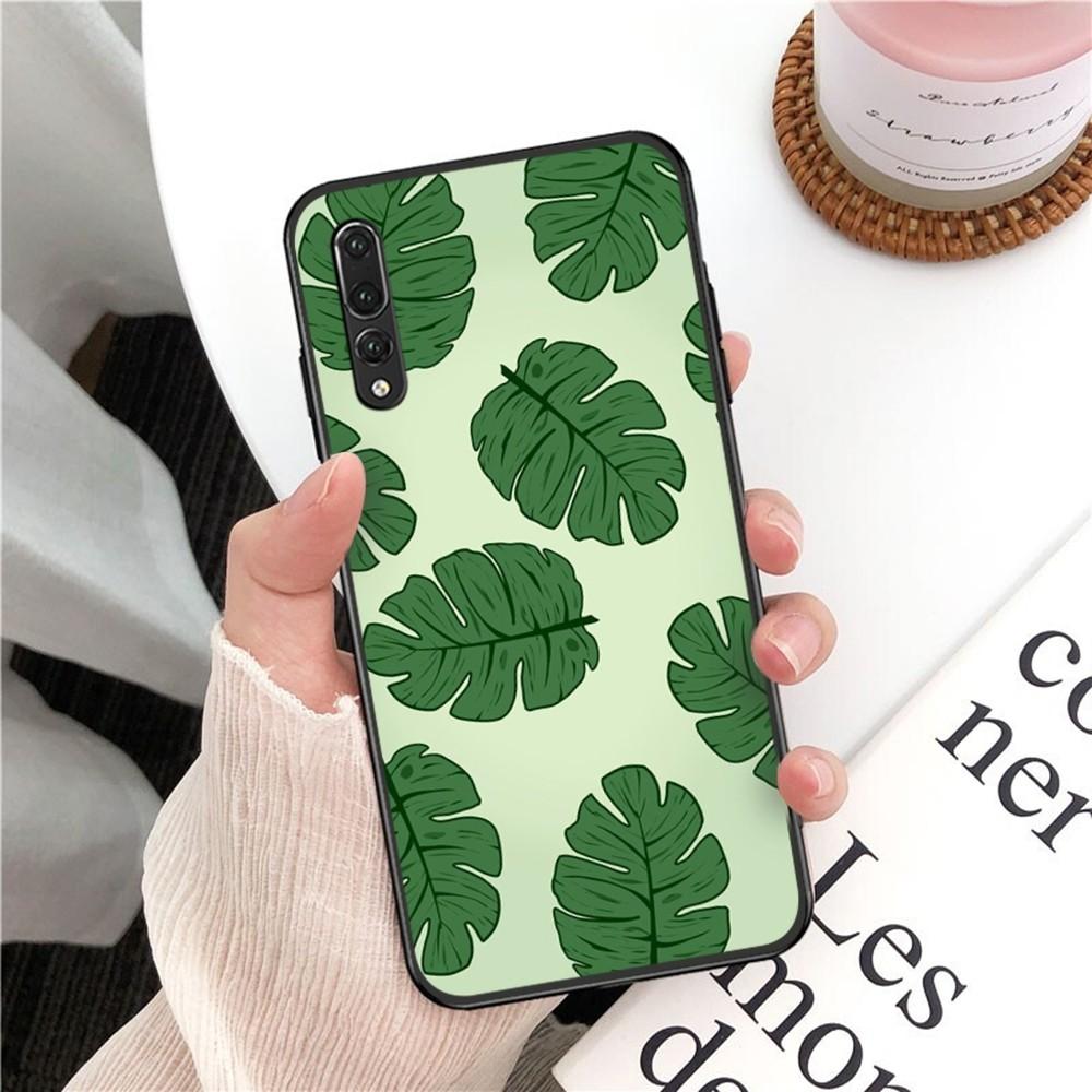 Monstera Green Leaves Phone Case For Huawei P 8 9 10 20 30 40 50 Pro Lite Psmart Honor 10 Lite 70 Mate 20lite