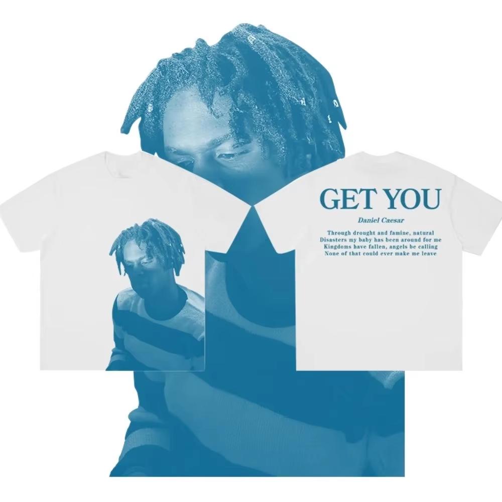 Новинка с принтом Baju Повседневная футболка с графикой Daniel Caesar Унисекс Унисекс Футболка Повседневная Свободная Спортивная Короткий рукав Оверсайз Футболка Унисекс