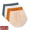 4Pcs/Set Women Seamless Panties Ice Silk Briefs Female Underpants High Waist Panties Ultra-thin Underwear Sexy Lingerie M-XXL