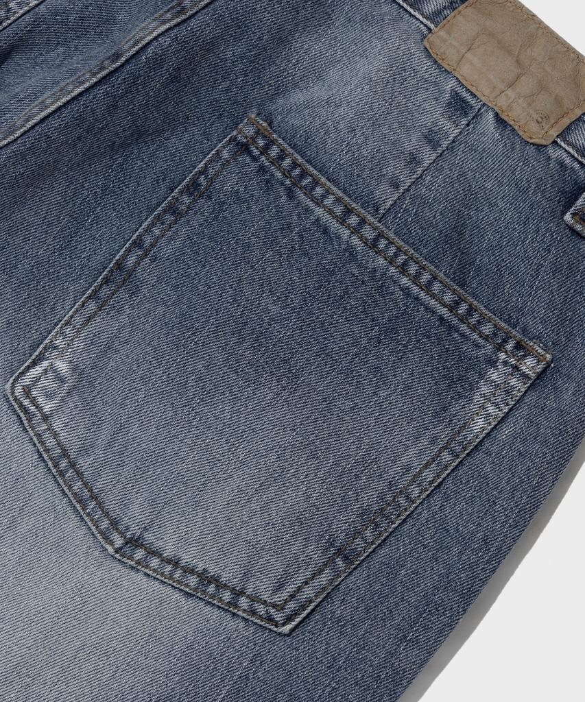 OTHERFITS Distressed Washed Wide Denim Pants (Medium Blue)