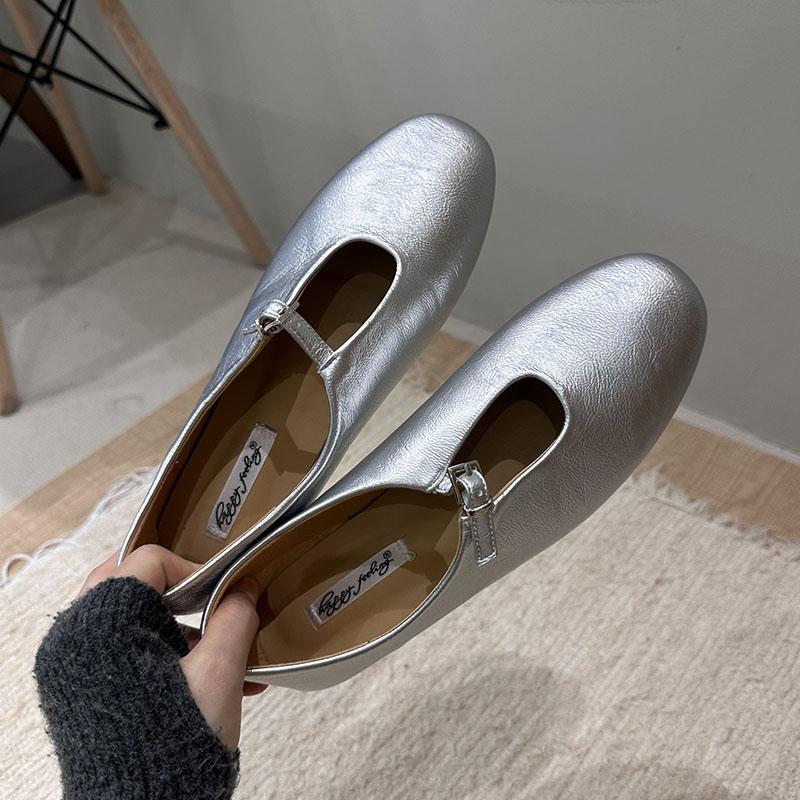 Мода 2025 Новая Мода Ремешок с Пряжкой Женские Туфли Мэри Джейн Лоферы Слипоны Женская Обувь Мелкая Круглый Носок Женские Лоферы С Обувью