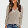 Женские свитера с длинным рукавом и V-образным вырезом, осенние мягкие легкие вязаные приталенные топы