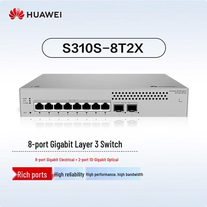Huawei Kunling S310S-8T2X 8GE+2x10G SFP+ Managed Layer 3 Switch