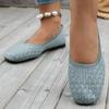 2024 Новые цветные женские плетеные туфли на плоской подошве с квадратным носком, роскошные дизайнерские балетки без застежек, повседневная обувь для активного отдыха Zapatos