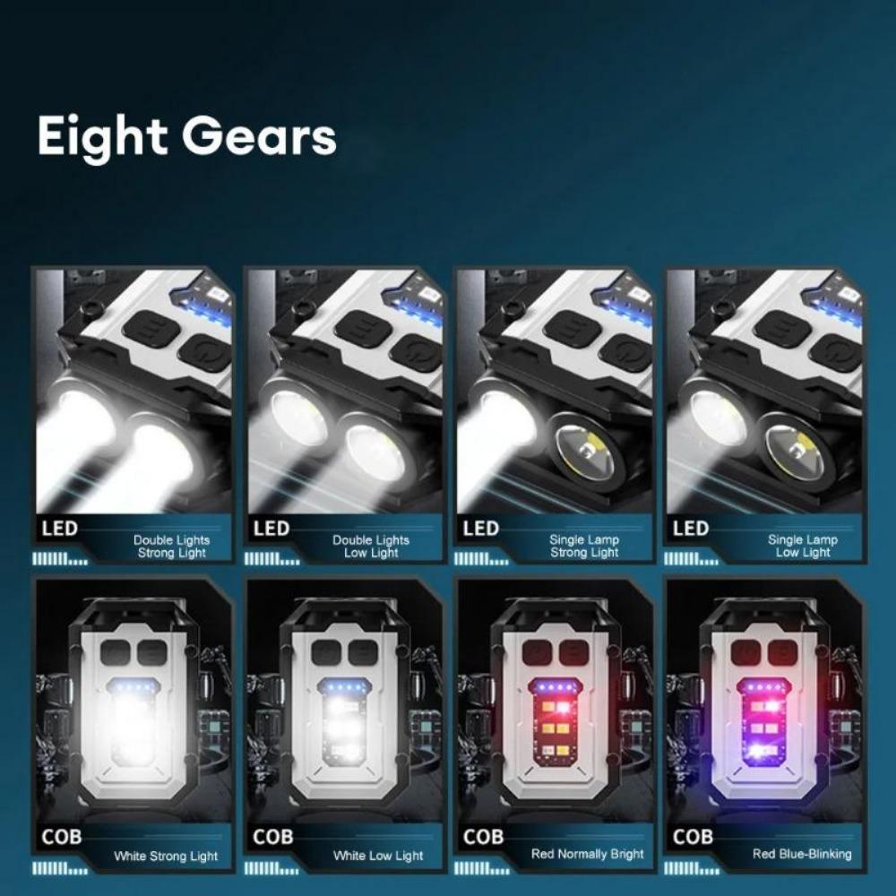 3pcs Super Bright Powerful Pocket Torch Light LED Multifunctional Magnetic COB LED EDC Mini Keychain Flashlight Rechargeable