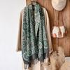 Производитель Хлопковый Шарф Шаль Круг Осень И Зима Длинный Женский Теплый Бахрома Жаккардовая Шаль Двусторонняя Шаль
