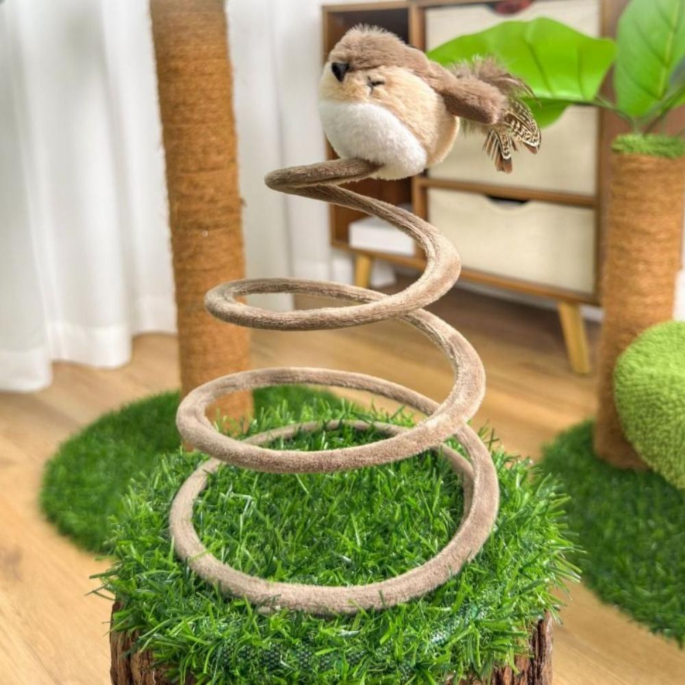 Creative Cat Scratching Tray Plush Sparrow Interactive Cat Toy Cat Spring Toy  Indoor Play