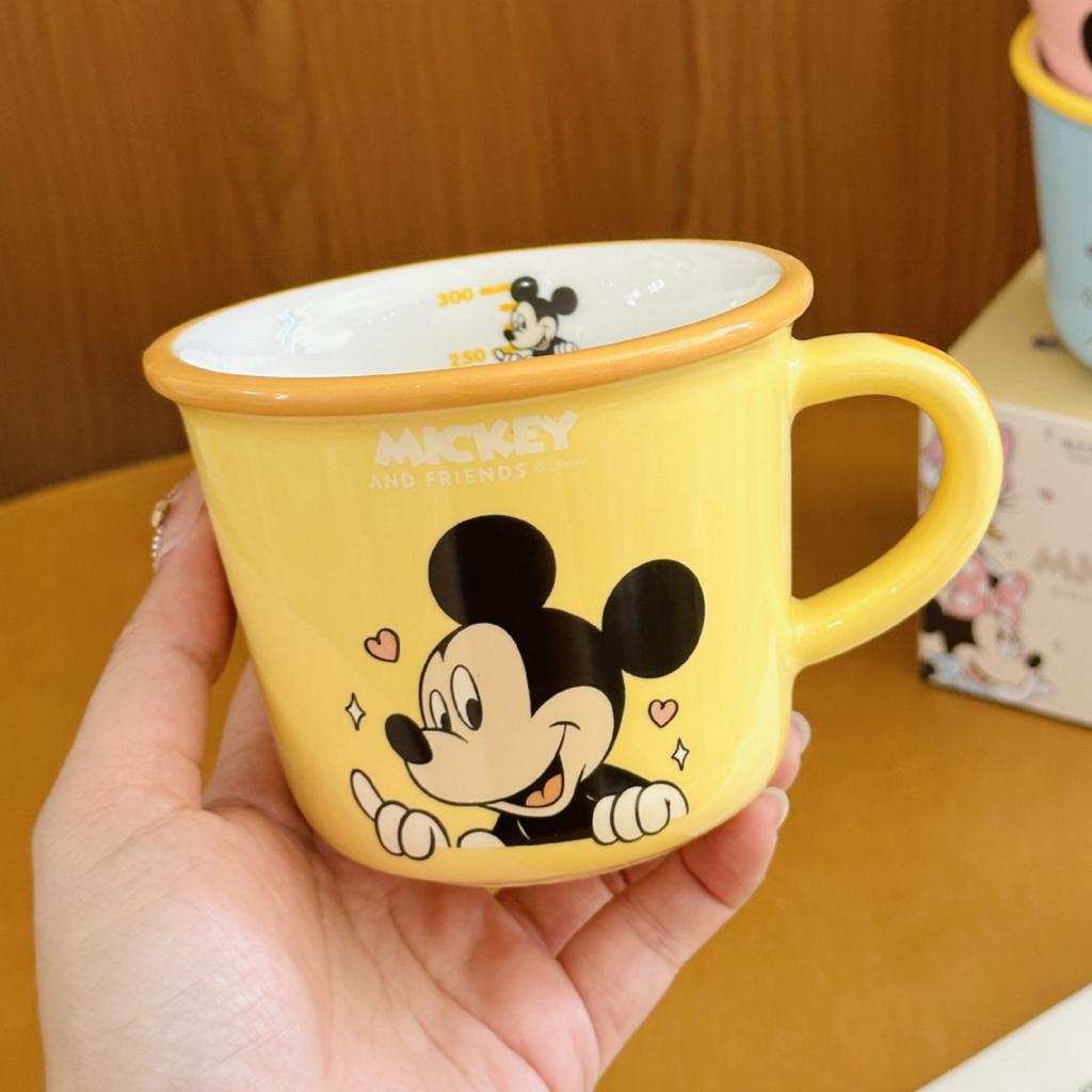 Cartoon Mickey Minnie Ceramic Mug Cute Donald Duck Daisy Water Cup Scale Cup Home Milk Breakfast Cup