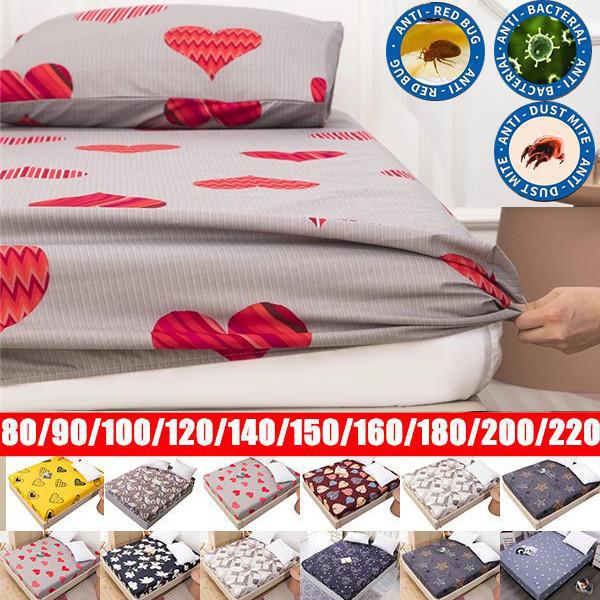 Bedding Fitted Sheet Bed Mattress Cover Printing Mattress Pad Protector Printed Bed Sheet with Elastic 140/160/180/200cm
