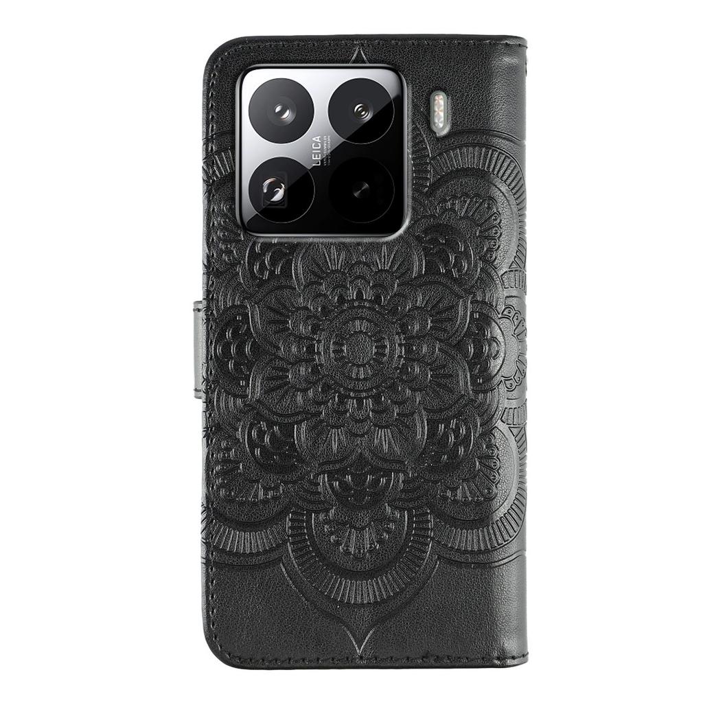 For Xiaomi 15 Pro Case PU Leather Mandala Imprinted Design Wallet Phone Cover