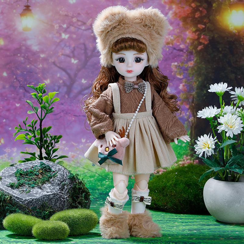 30Cm Bjd Dolls Princess Full Set 1/6 Anime Bjd With Clothes 23 Joint Movable Body Dress Up Doll House Set Birthday Gifts Toys