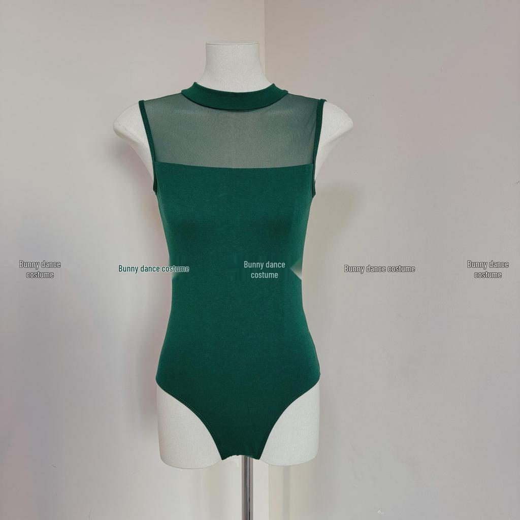 Балетный и аэробный купальник с высоким воротом для женщин