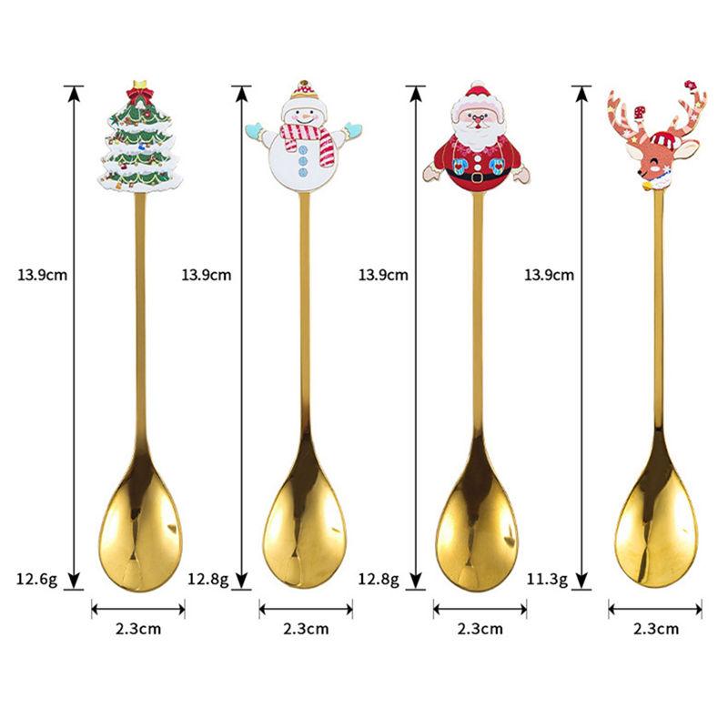 Stainless Steel Spoon Christmas Coffee Spoon Ice Cream Spoon Jam Spoon Dessert Spoon Christmas Gifts Kitchen Accessories
