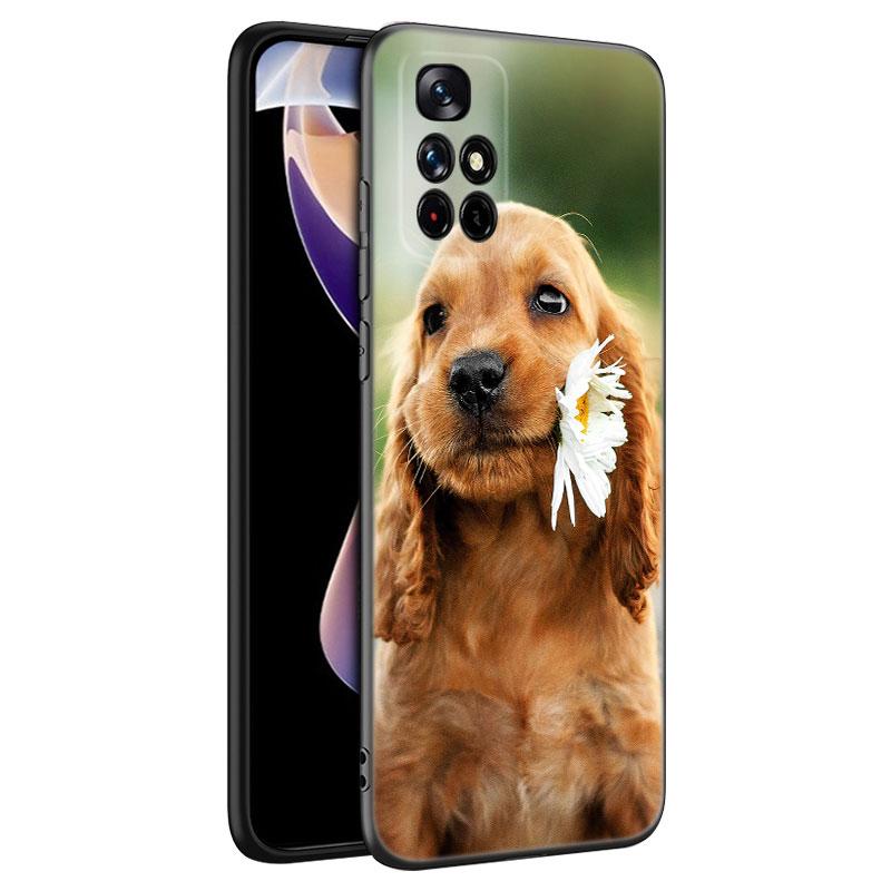 Милый щенок черный силиконовый чехол для телефона Xiaomi Redmi Note 10 11 11S 12 13 4G 8 9 11T Pro 5G Plus 8T 9S 10S 12S