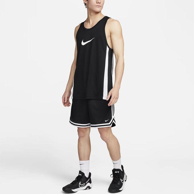 Nike Полосатые цветные свободные удобные прямые баскетбольные брюки мужские низ черный FN2652-010