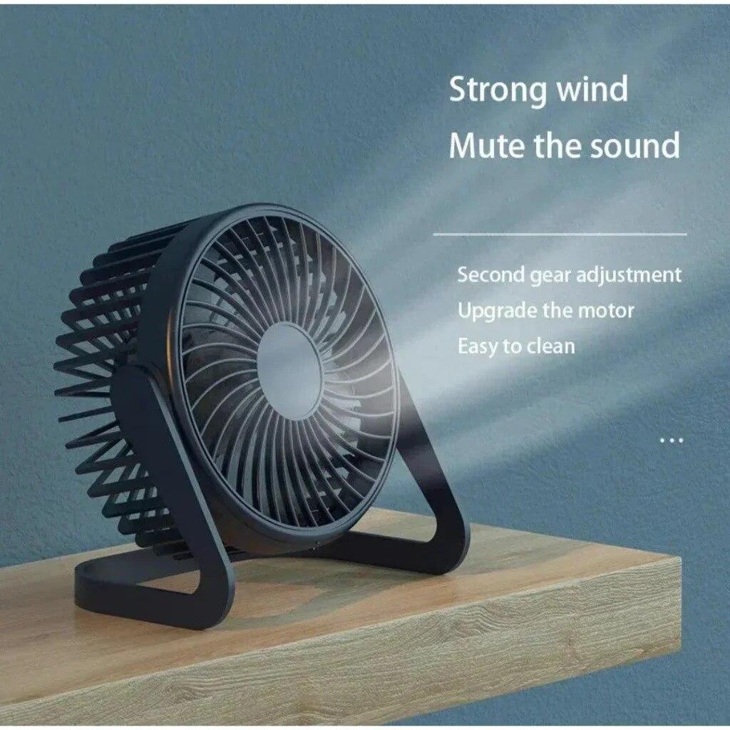 5 Inch USB Desktop Fan 360° Rotating Mini Adjustable Portable Electric Fan Summer Mute Air Cooler For Home Office